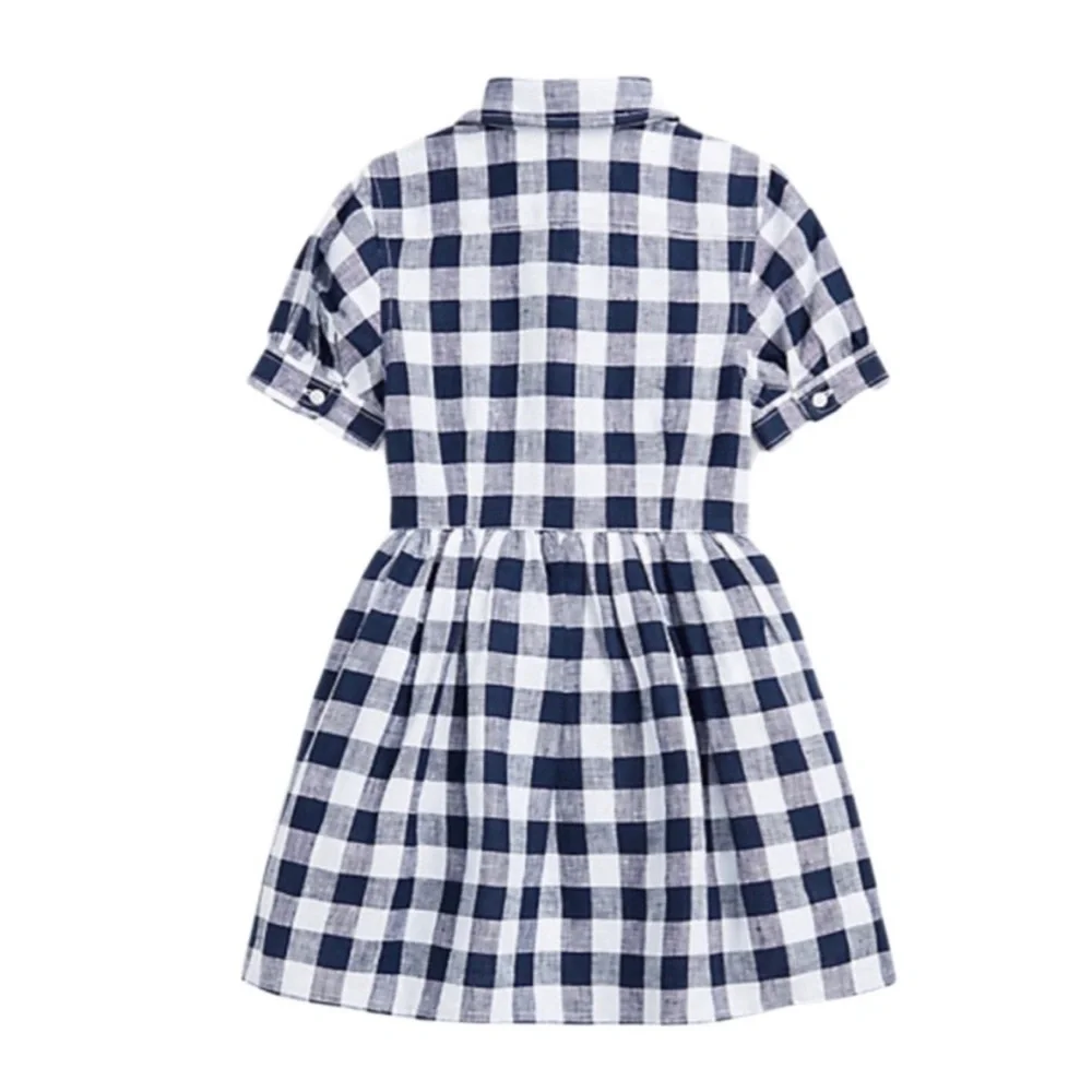 POLO RALPH LAUREN TODDLER GIRL GINGHAM LINEN SHIRTDRESS